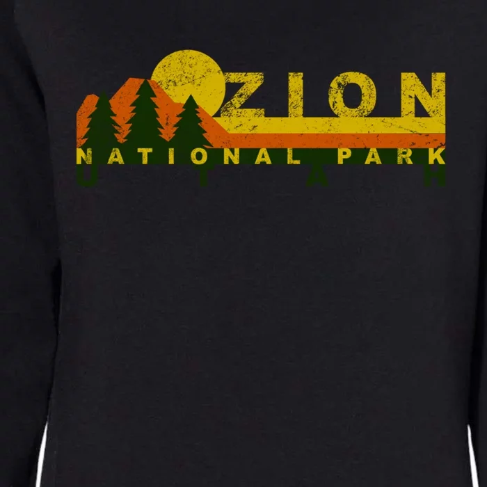 Zion National Park Sunny Mountain Treeline Gift Womens California Wash Sweatshirt