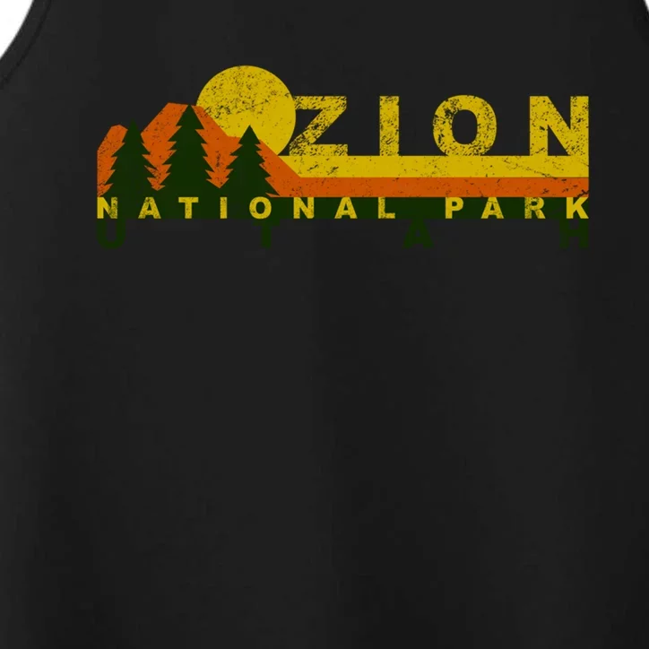 Zion National Park Sunny Mountain Treeline Gift Performance Tank