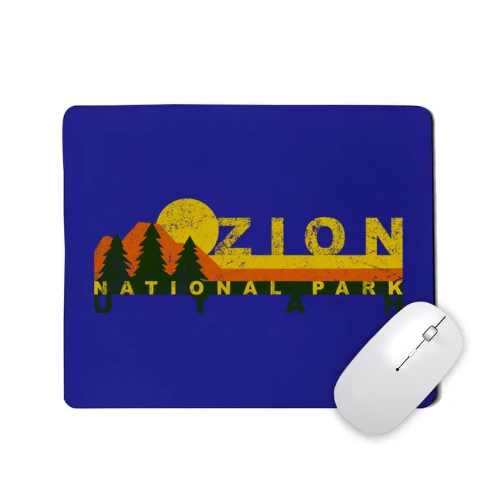 Zion National Park Sunny Mountain Treeline Gift Mousepad