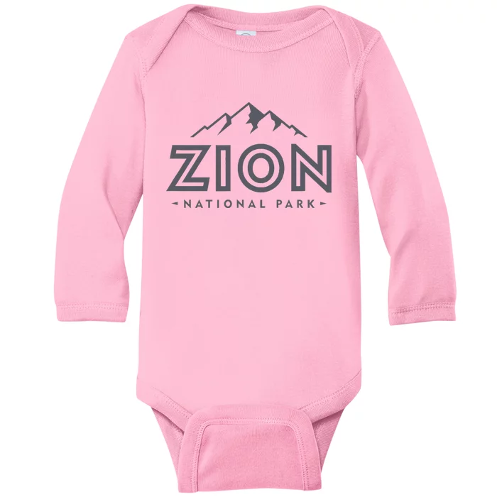 Zion National Park Utah Mountain Hiking Baby Long Sleeve Bodysuit