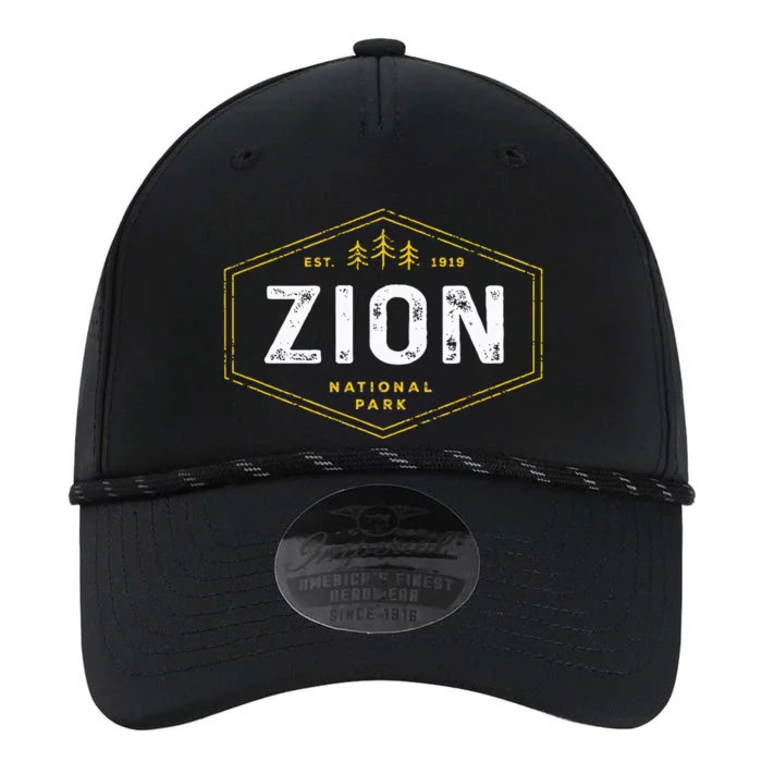 Zion National Park Vintage Utah Hexagon Badge Hiking Performance The Dyno Cap