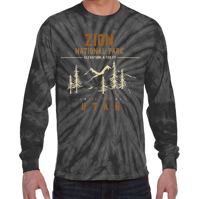 Zion National Park Us Nationalpark In Utah Tie-Dye Long Sleeve Shirt