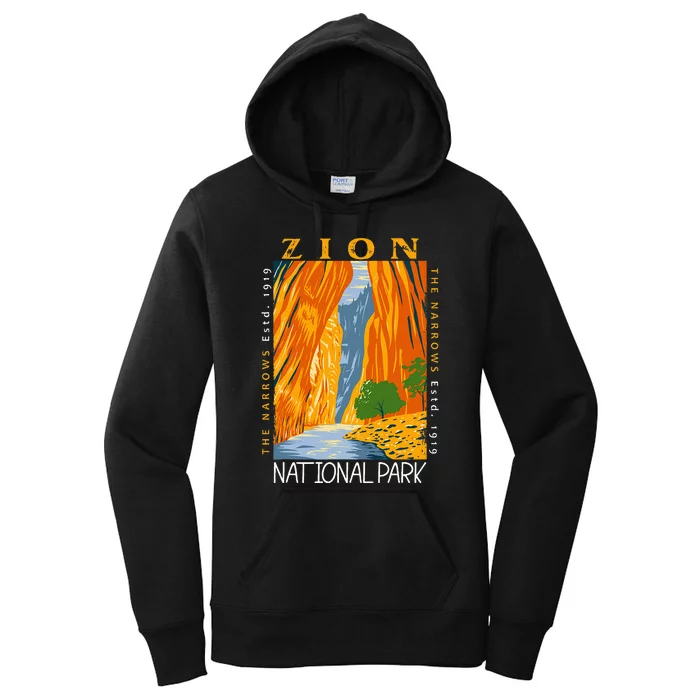 Zion National Park Utah Vintage The Narrows Vintage Women's Pullover Hoodie