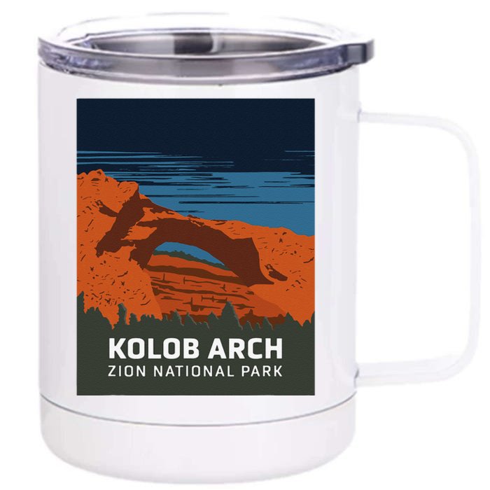 Zion National Park Kolob Arch Poster Front & Back 12oz Stainless Steel Tumbler Cup