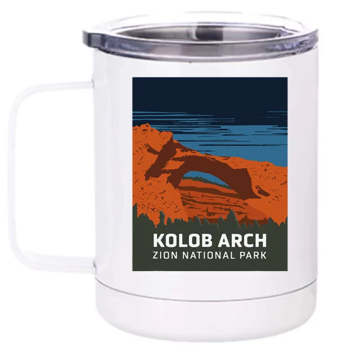 Zion National Park Kolob Arch Poster Front & Back 12oz Stainless Steel Tumbler Cup