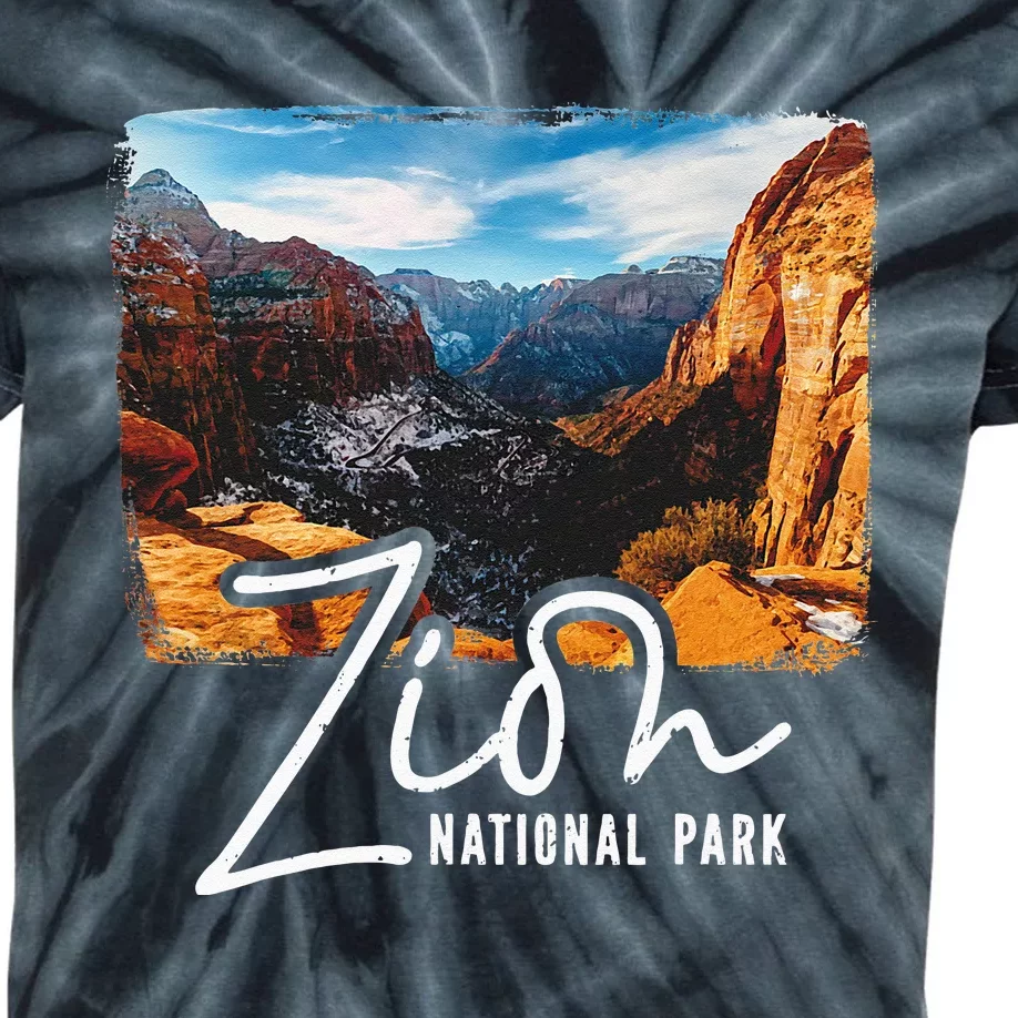 Zion National Park Utah Tourist Zion Park Kids Tie-Dye T-Shirt