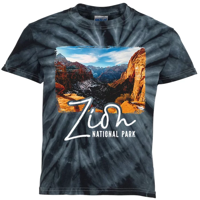 Zion National Park Utah Tourist Zion Park Kids Tie-Dye T-Shirt