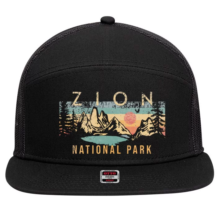 Zion National Park 7 Panel Mesh Trucker Snapback Hat