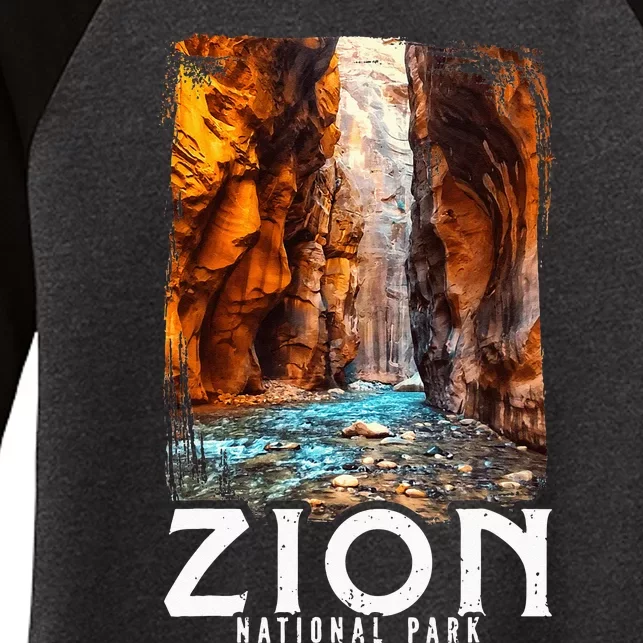 Zion National Park Zion National Park Utah Tourist Women's Tri-Blend 3/4-Sleeve Raglan Shirt