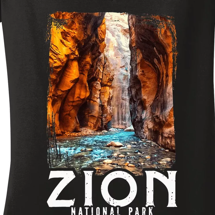 Zion National Park Zion National Park Utah Tourist Women's V-Neck T-Shirt