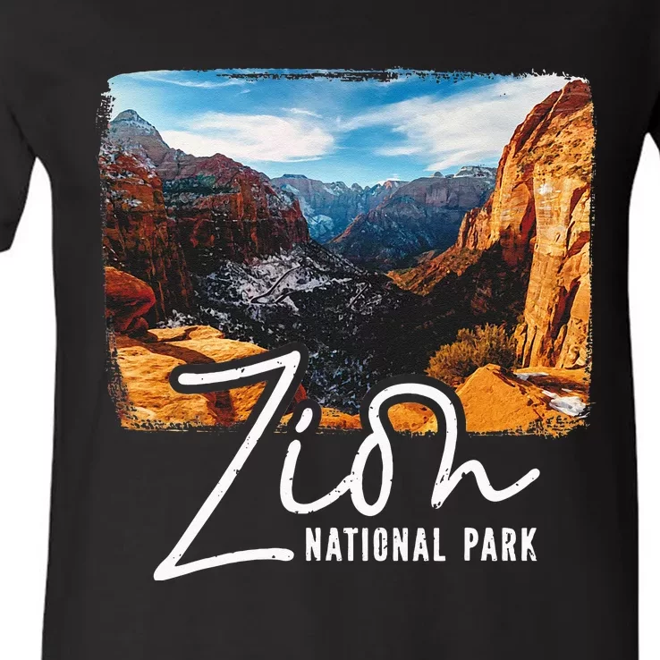 Zion National Park Utah Tourist Zion Park V-Neck T-Shirt