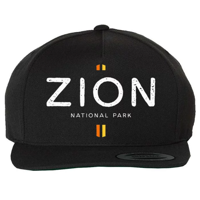 Zion National Park Utah Retro Vintage Wool Snapback Cap