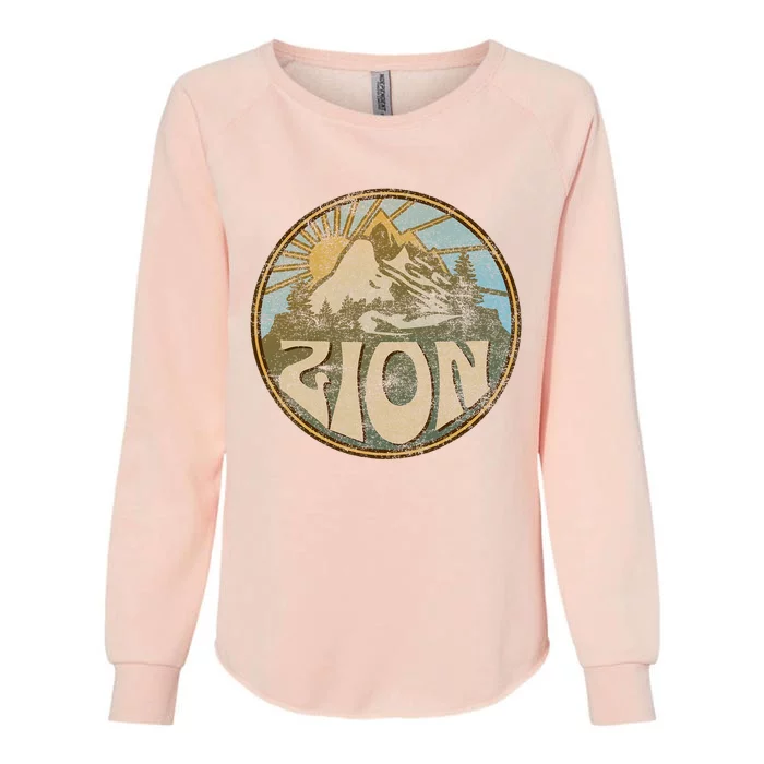 Zion National Park Utah Nature Mountains Hiking Outdoors Womens California Wash Sweatshirt