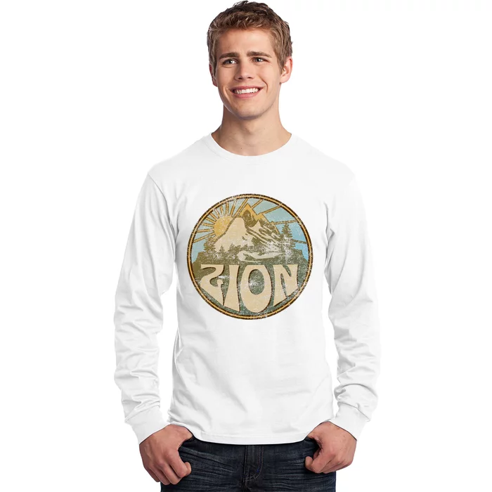 Zion National Park Utah Nature Mountains Hiking Outdoors Long Sleeve Shirt