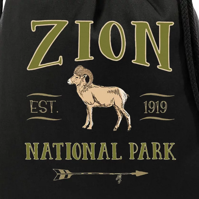 Zion National Park Np Bighorn S.H.E.E.P Souvenir Drawstring Bag