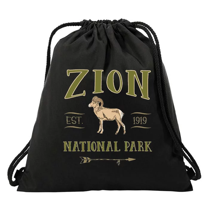 Zion National Park Np Bighorn S.H.E.E.P Souvenir Drawstring Bag