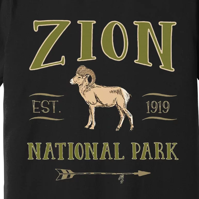 Zion National Park Np Bighorn S.H.E.E.P Souvenir Premium T-Shirt