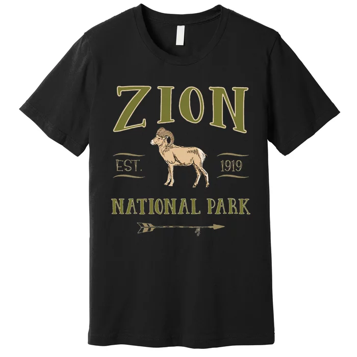 Zion National Park Np Bighorn S.H.E.E.P Souvenir Premium T-Shirt