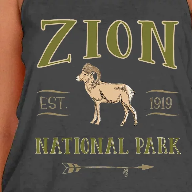 Zion National Park Np Bighorn S.H.E.E.P Souvenir Women's Knotted Racerback Tank