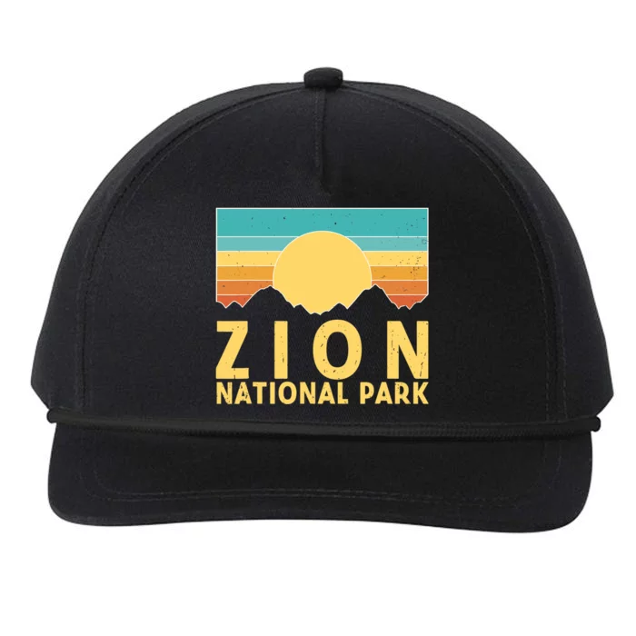 Zion National Park Vintage Nature Retro Sunset Snapback Five-Panel Rope Hat