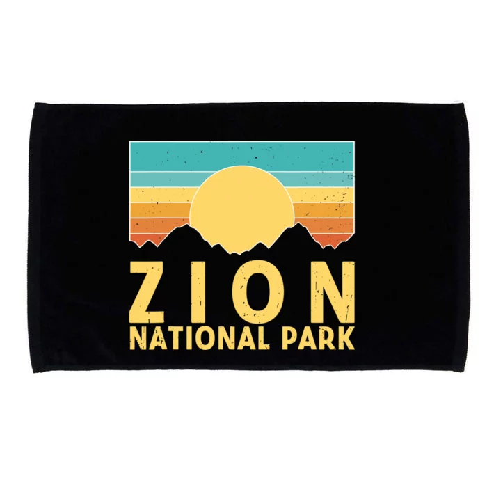 Zion National Park Vintage Nature Retro Sunset Microfiber Hand Towel