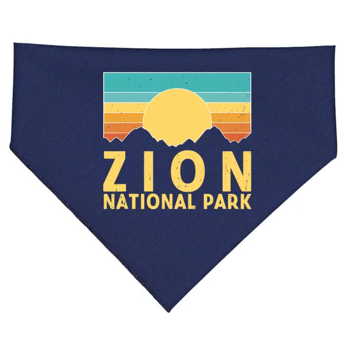 Zion National Park Vintage Nature Retro Sunset USA-Made Doggie Bandana