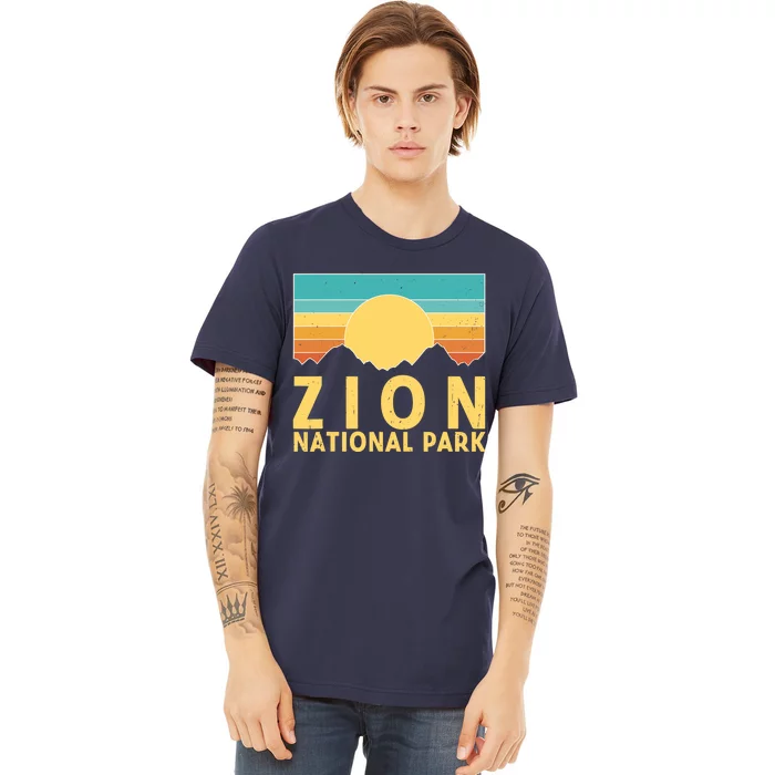 Zion National Park Vintage Nature Retro Sunset Premium T-Shirt