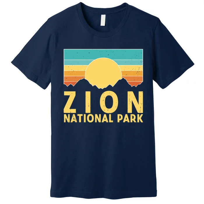 Zion National Park Vintage Nature Retro Sunset Premium T-Shirt