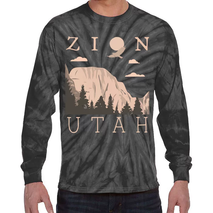 Zion National Park Hiking Adventure Tie-Dye Long Sleeve Shirt