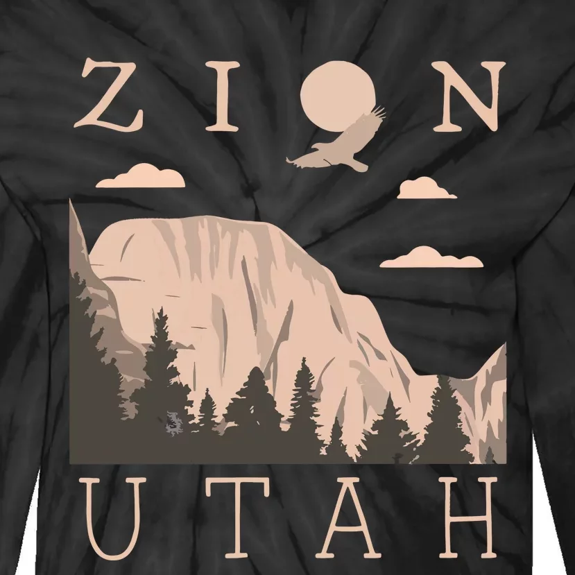 Zion National Park Hiking Adventure Tie-Dye Long Sleeve Shirt