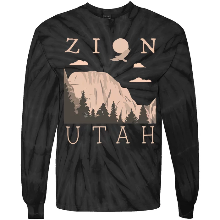 Zion National Park Hiking Adventure Tie-Dye Long Sleeve Shirt