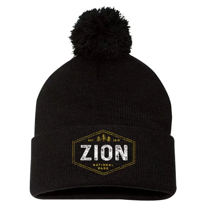 Zion National Park Vintage Utah Pom Pom 12in Knit Beanie