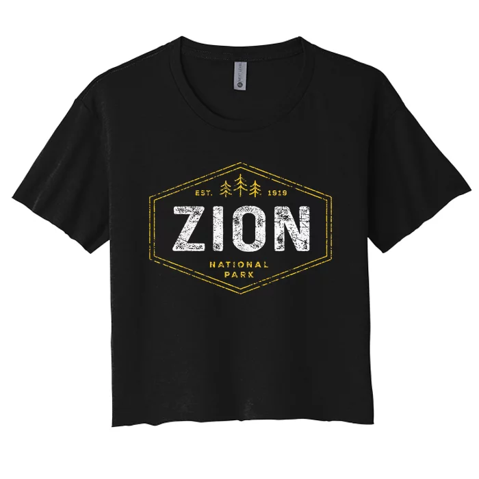 Zion National Park Vintage Utah Women's Crop Top Tee