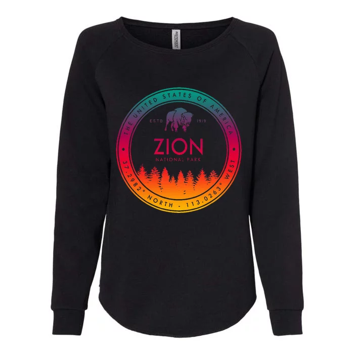 Zion National Park Utah Gifts Souvenir Ut Womens California Wash Sweatshirt