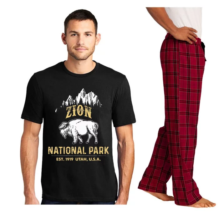 Zion National Park Utah Usa Bison Buffalo Pajama Set