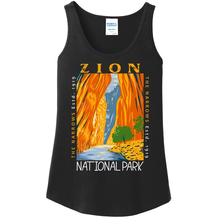 Zion National Park Utah Vintage The Narrows Ladies Essential Tank