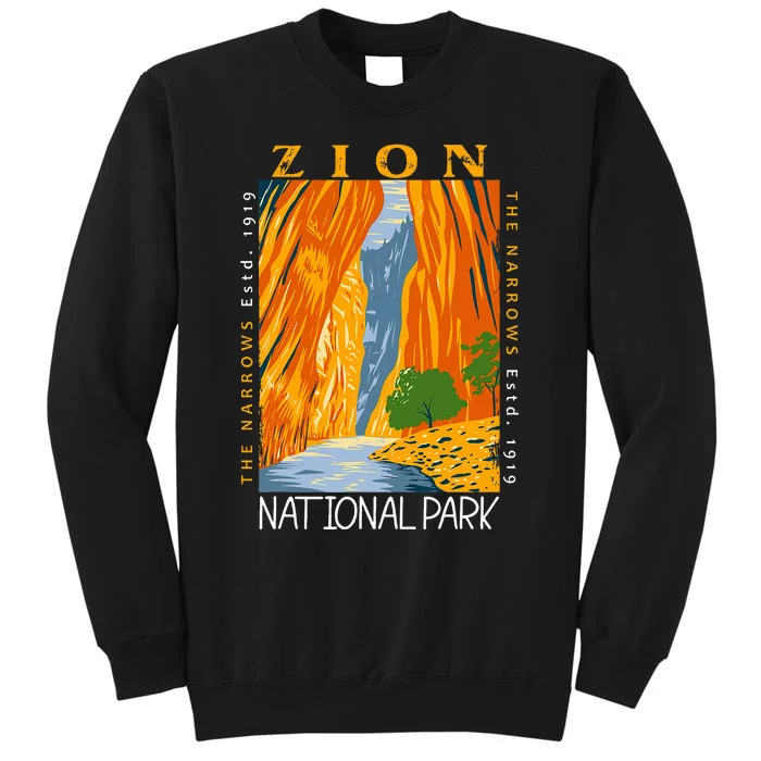 Zion National Park Utah Vintage The Narrows Tall Sweatshirt