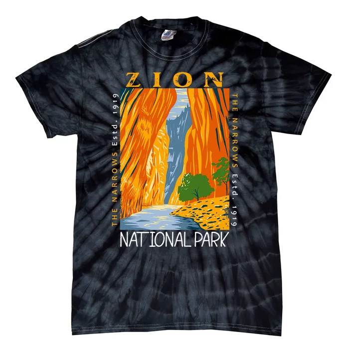 Zion National Park Utah Vintage The Narrows Tie-Dye T-Shirt