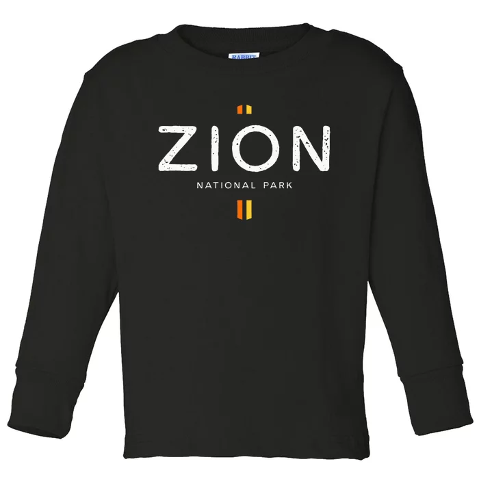 Zion National Park Utah Retro Vintage Toddler Long Sleeve Shirt