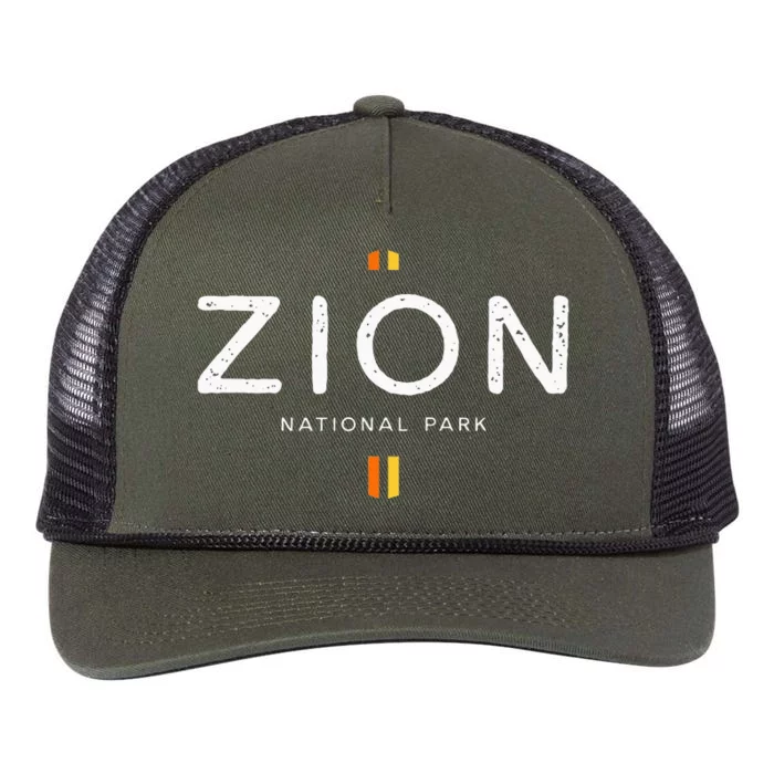 Zion National Park Utah Retro Vintage Retro Rope Trucker Hat Cap