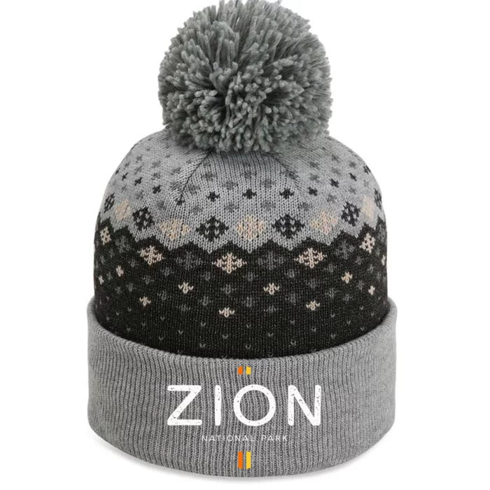 Zion National Park Utah Retro Vintage The Baniff Cuffed Pom Beanie