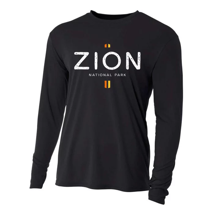 Zion National Park Utah Retro Vintage Cooling Performance Long Sleeve Crew