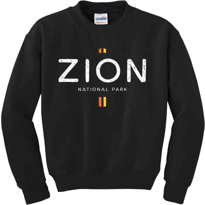 Zion National Park Utah Retro Vintage Kids Sweatshirt