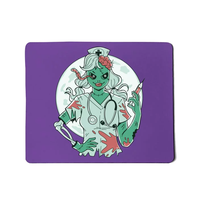 Zombie Nurse Spooky Halloween Mousepad