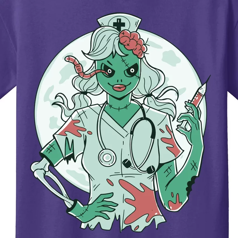 Zombie Nurse Spooky Halloween Kids T-Shirt