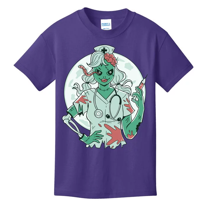 Zombie Nurse Spooky Halloween Kids T-Shirt