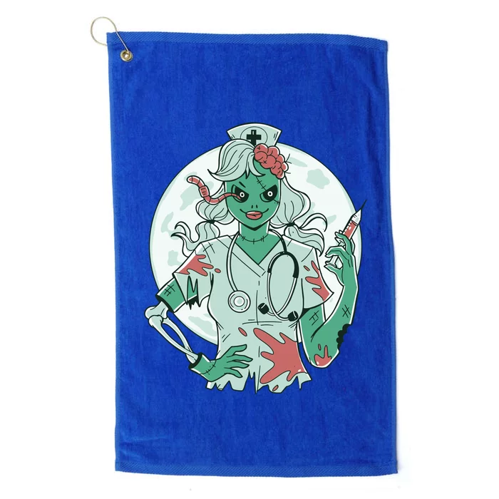 Zombie Nurse Spooky Halloween Platinum Collection Golf Towel