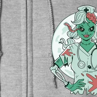 Zombie Nurse Spooky Halloween Full Zip Hoodie