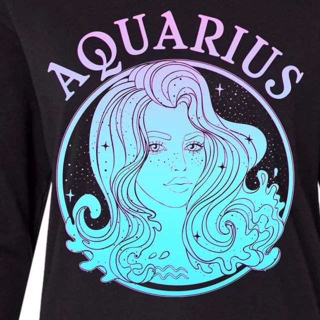 Zodiac Aquarius Lady Womens Cotton Relaxed Long Sleeve T-Shirt