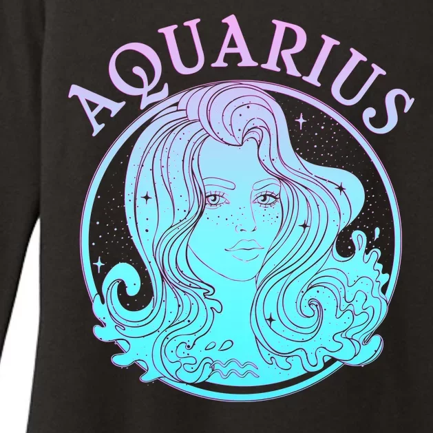 Zodiac Aquarius Lady Womens CVC Long Sleeve Shirt